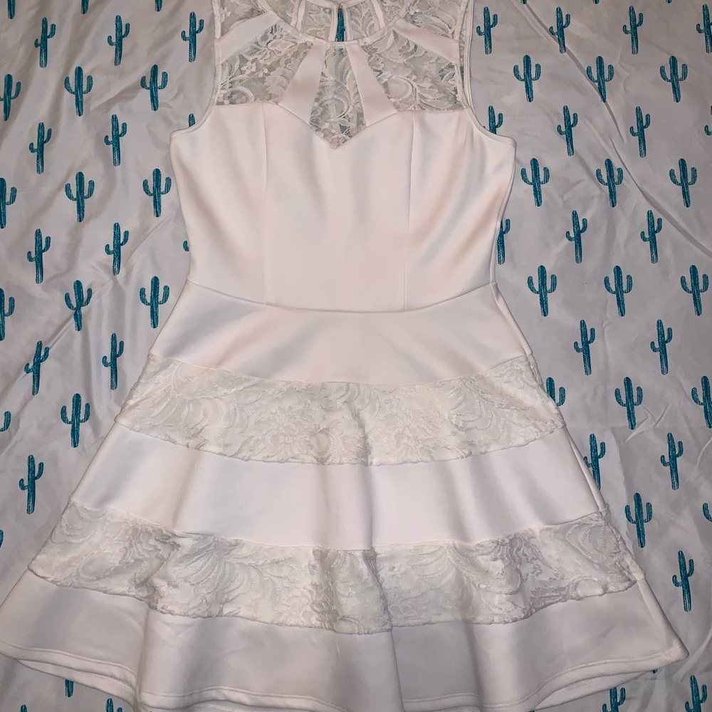 Cute Mini White Semi-Formal Dress!